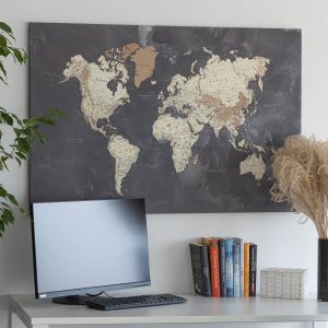 Pasaulio žemėlapis ant drobės