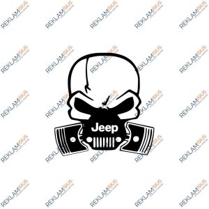Automobilio lipdukas “Kaukolė su jeep”