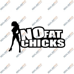 Automobilio lipdukas “No fat chicks”