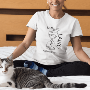 Moteriški marškinėliai "Laimingi laiko neskaičiuoja"