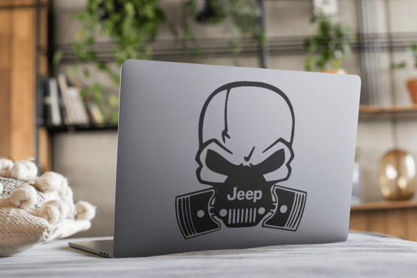 Automobilio lipdukas “Kaukolė su jeep”