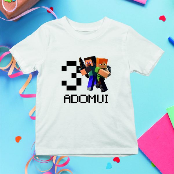 Marškinėliai gimtadieniui, Marškinėliai berniukams, Minecraft
