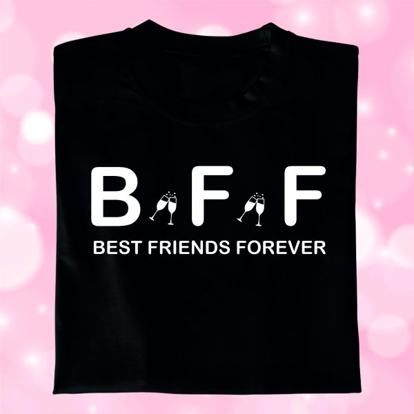 Marškinėliai su spauda, Marškinėliai moterims, BEST FRIENDS FOREVER