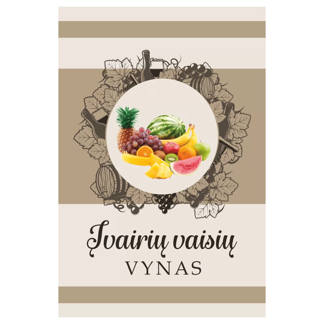 Įvairių vaisių vynas Lipdukas vynui etiketė