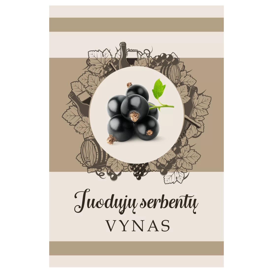 Juodųjų serbentų vynas Lipdukas vynui etiketė