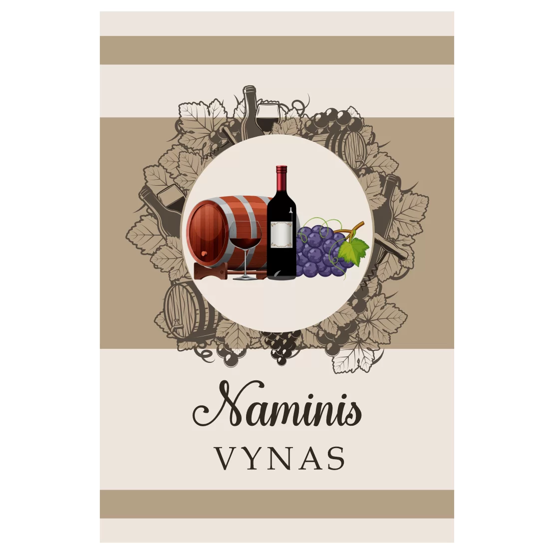 Naminis vynas Lipdukas vynui etiketė