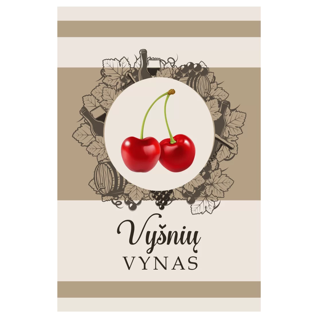 Vyšnių vynas Lipdukas vynui etiketė